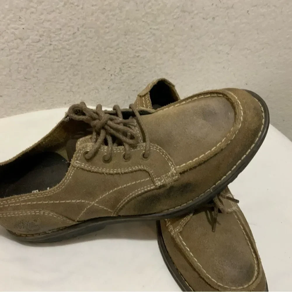 Timberland EarthKeepers 3311A Taupe Suede Moc Toe Loafers Oxfords Shoes Men's 8